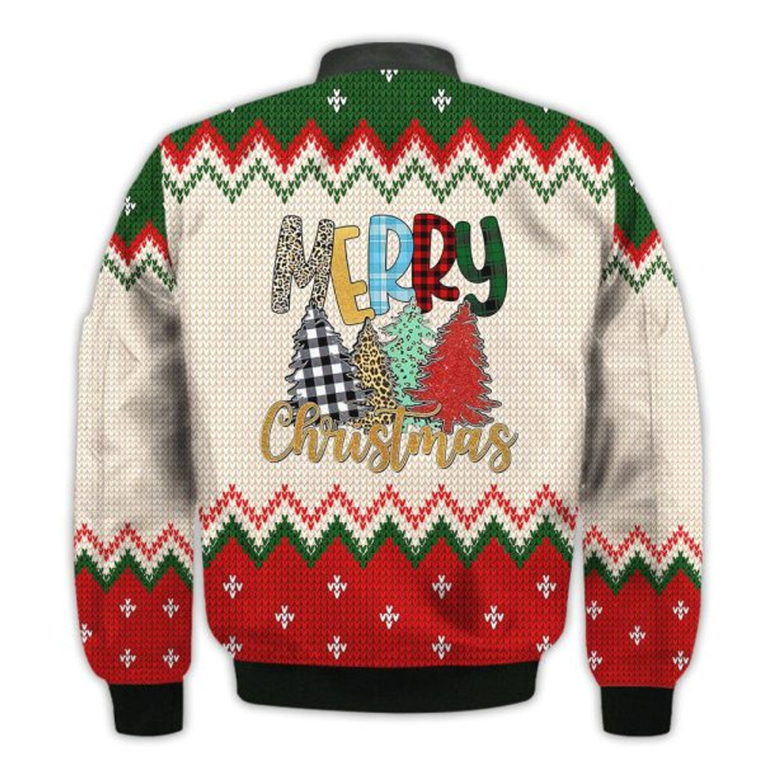 FUNSTUFFPRINTI Merry Christmas Leopard Retro Christmas Holiday Gifts Unisex 3D Bomber Bomber Jacket