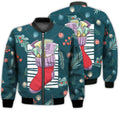 FUNSTUFFPRINTI Merry Christmas Money Christmas Sock Retro Christmas Holiday Gifts Unisex 3D Bomber Bomber Jacket