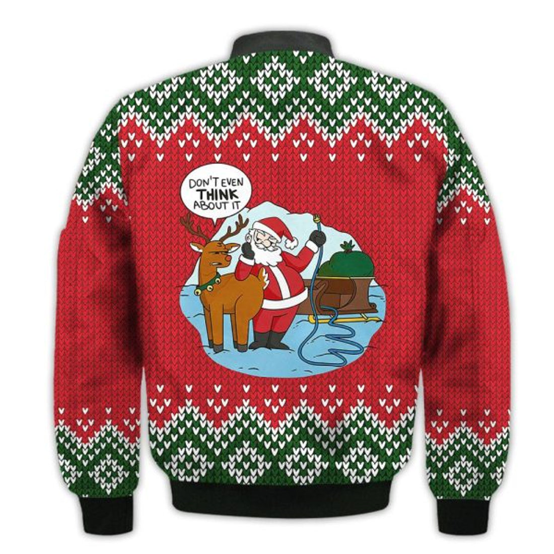 FUNSTUFFPRINTI Merry Christmas Naughty Santa Christmas Retro Christmas Holiday Gifts Unisex 3D Bomber Bomber Jacket