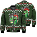 FUNSTUFFPRINTI Merry Christmas Papasaurus T-rex Retro Christmas Holiday Gifts Unisex 3D Bomber Bomber Jacket