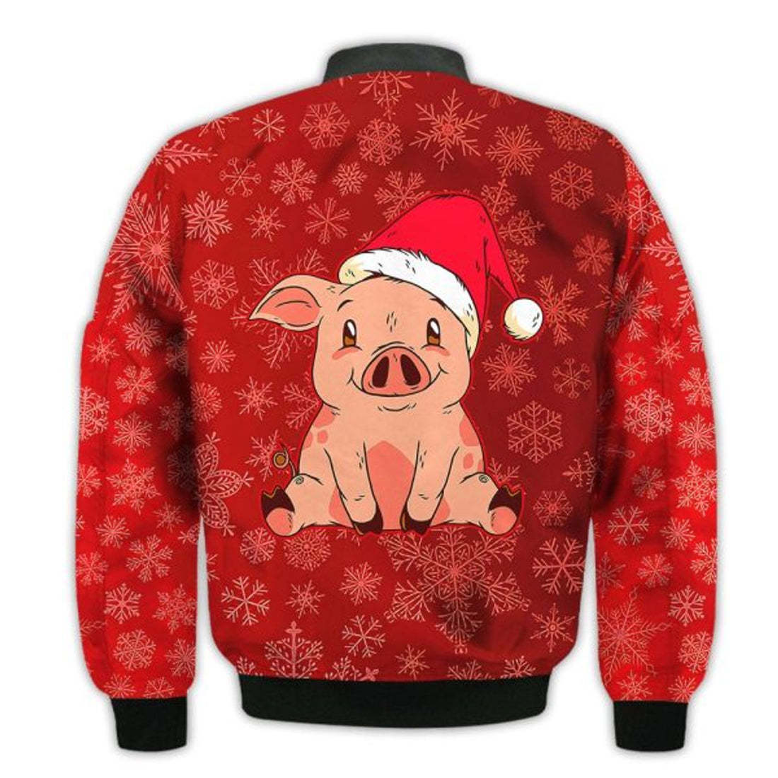 FUNSTUFFPRINTI Merry Christmas Pig Retro Christmas Holiday Gifts Unisex 3D Bomber Bomber Jacket