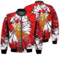 FUNSTUFFPRINTI Merry Christmas Pizza Christmas Tree Dabbing Retro Christmas Holiday Gifts Unisex 3D Bomber Jacket