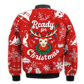 FUNSTUFFPRINTI Merry Christmas Ready For Christmas Deer Retro Christmas Holiday Gifts Unisex 3D Bomber Bomber Jacket