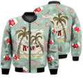 FUNSTUFFPRINTI Merry Christmas Santa Claus Clothes In The Beach Retro Christmas Holiday Gifts Unisex 3D Bomber Bomber Jacket