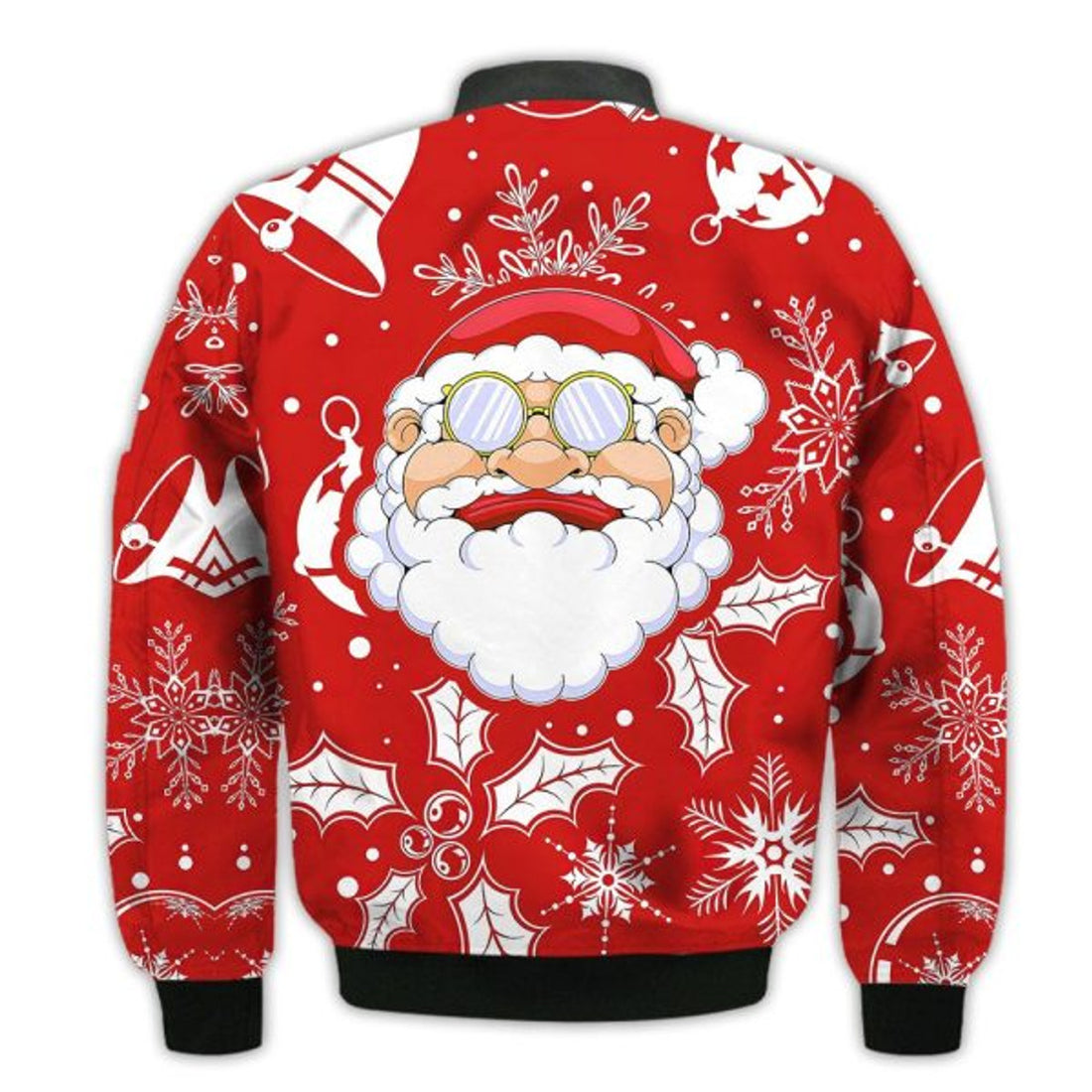 FUNSTUFFPRINTI Merry Christmas Santa Claus Head Retro Christmas Holiday Gifts Unisex 3D Bomber Bomber Jacket