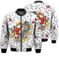 FUNSTUFFPRINTI Merry Christmas Santa Claus Skateboarding Retro Christmas Holiday Gifts Unisex 3D Bomber Bomber Jacket