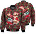 FUNSTUFFPRINTI Merry Christmas Santa Claus Sloth Retro Christmas Holiday Gifts Unisex 3D Bomber Bomber Jacket