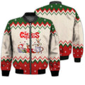 FUNSTUFFPRINTI Merry Christmas Santa Claus Snow Deer Retro Christmas Holiday Gifts Unisex 3D Bomber Bomber Jacket