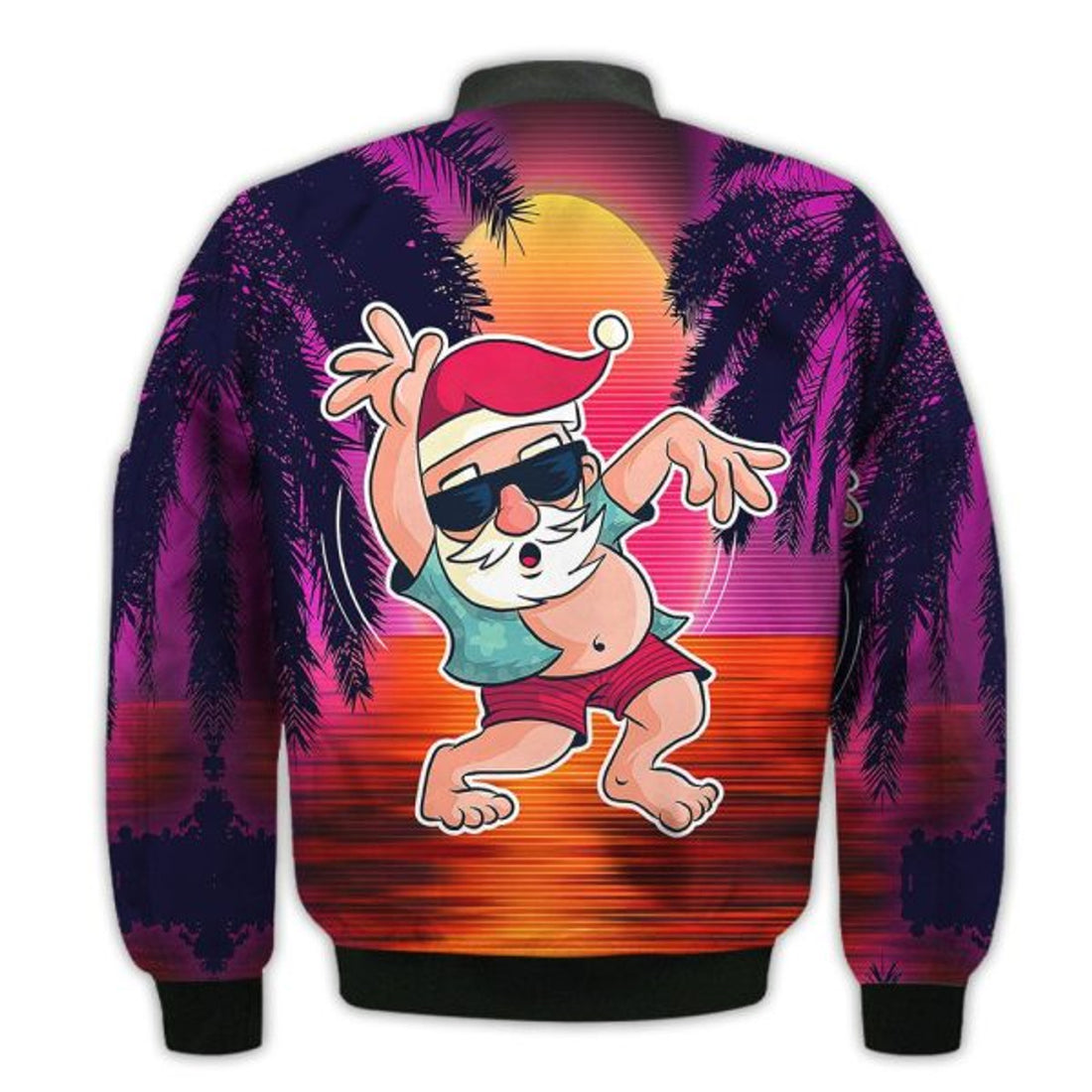 FUNSTUFFPRINTI Merry Christmas Santa Dancing Retro Christmas Holiday Gifts Unisex 3D Bomber Bomber Jacket