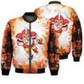 FUNSTUFFPRINTI Merry Christmas Santa Football Retro Christmas Holiday Gifts Unisex 3D Bomber Bomber Jacket