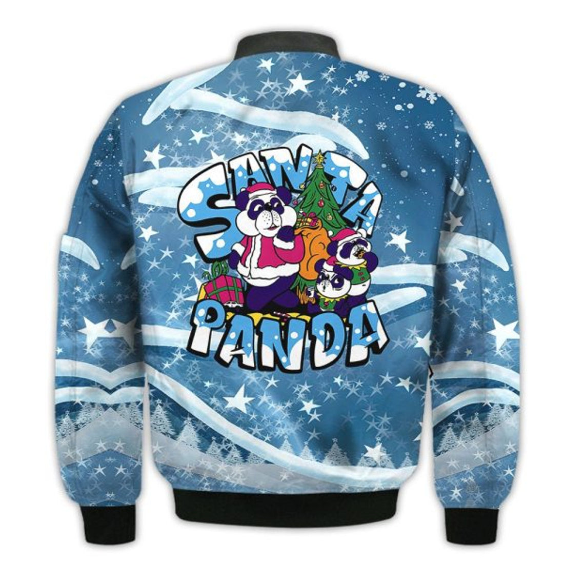 FUNSTUFFPRINTI Merry Christmas Santa Panda Retro Christmas Holiday Gifts Unisex 3D Bomber Bomber Jacket