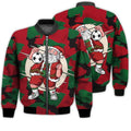 FUNSTUFFPRINTI Merry Christmas Santa Soccer Retro Christmas Holiday Gifts Unisex 3D Bomber Bomber Jacket