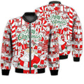 FUNSTUFFPRINTI Merry Christmas Santa's Elf Funny Pattern Retro Christmas Holiday Gifts Unisex 3D Bomber Bomber Jacket