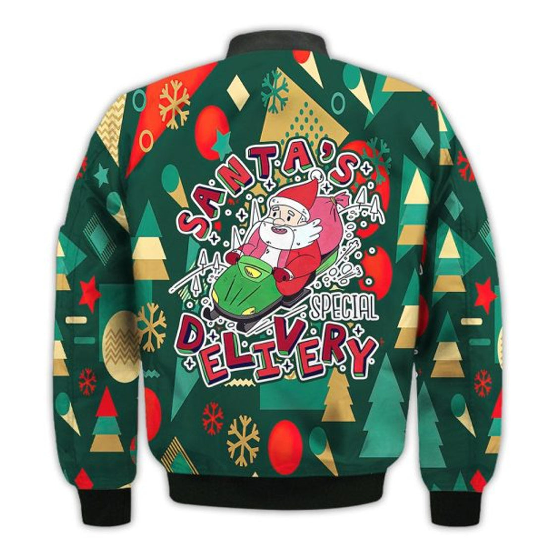 FUNSTUFFPRINTI Merry Christmas Santa's Special Delivery Retro Christmas Holiday Gifts Unisex 3D Bomber Bomber Jacket