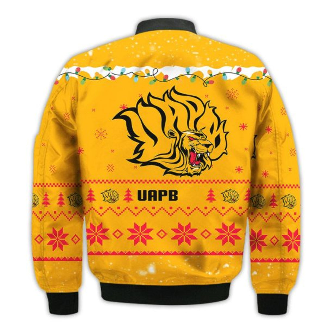 FUNSTUFFPRINTI Merry Christmas Season Arkansas PB Golden Lions Snoopy 3D Bomber Bomber Jacket