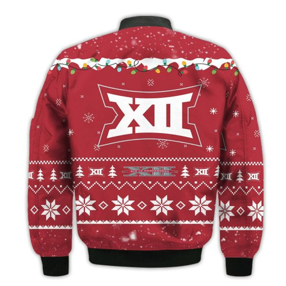 FUNSTUFFPRINTI Merry Christmas Season Big 12 Conference Snoopy 3D Bomber Bomber Jacket