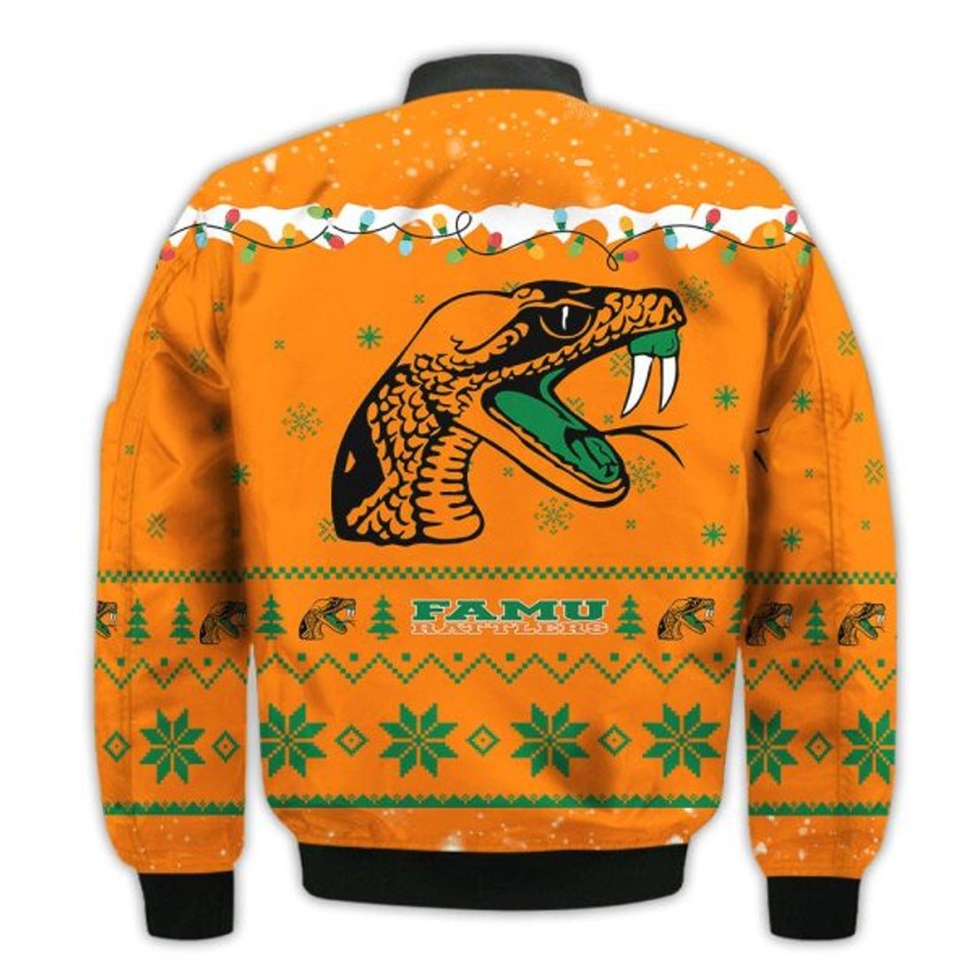 FUNSTUFFPRINTI Merry Christmas Season Florida AM Rattlers Snoopy 3D Bomber Bomber Jacket