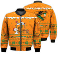 FUNSTUFFPRINTI Merry Christmas Season Florida AM Rattlers Snoopy 3D Bomber Bomber Jacket