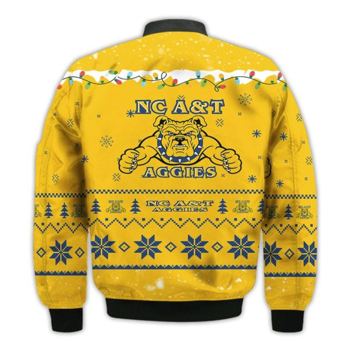 FUNSTUFFPRINTI Merry Christmas Season North Carolina AT Aggies Snoopy 3D Bomber Bomber Jacket