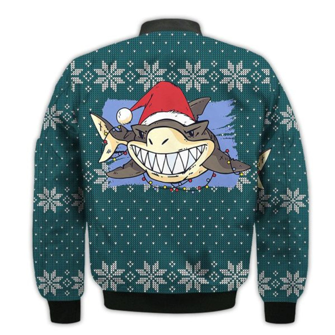 FUNSTUFFPRINTI Merry Christmas Shark Retro Christmas Holiday Gifts Unisex 3D Bomber Jacket