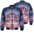 FUNSTUFFPRINTI Merry Christmas Snownicorn Christmas Unicorn Retro Christmas Holiday Gifts Unisex 3D Bomber Jacket