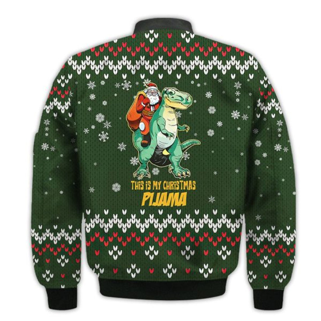 FUNSTUFFPRINTI Merry Christmas This Is My Christmas Pijama Retro Christmas Holiday Gifts Unisex 3D Bomber Jacket