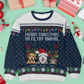 FUNSTUFFPRINT Custom Merry Christmas Ya Filthy Animal Ugly Sweater