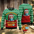 FUNSTUFFPRINT Merry And Masked Ugly Christmas Sweater, Christmas Sweater, Ugly Sweater, Funny Xmas Sweaters Ugly Sweater