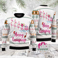 FUNSTUFFPRINT Merry Camping Flamingo Ugly Christmas Sweater, Christmas Sweater, Ugly Sweater, Funny Xmas Sweaters Ugly Sweater