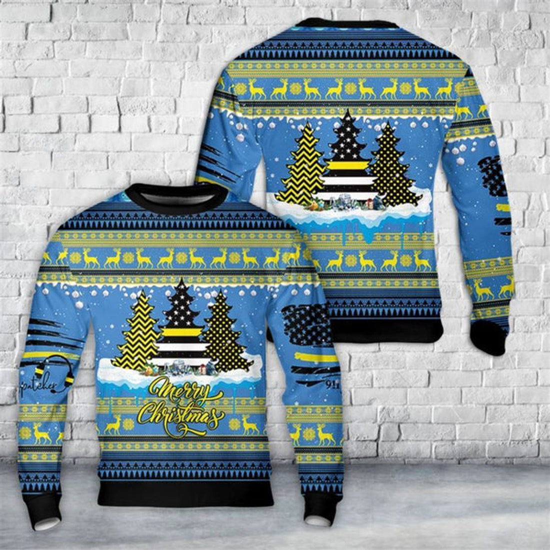 FUNSTUFFPRINT Merry Christmas Dispatch Tree Ugly Christmas Sweater For Men And Women, Best Gift For Christmas, The Beautiful Winter Christmas Outfit Ugly Sweater