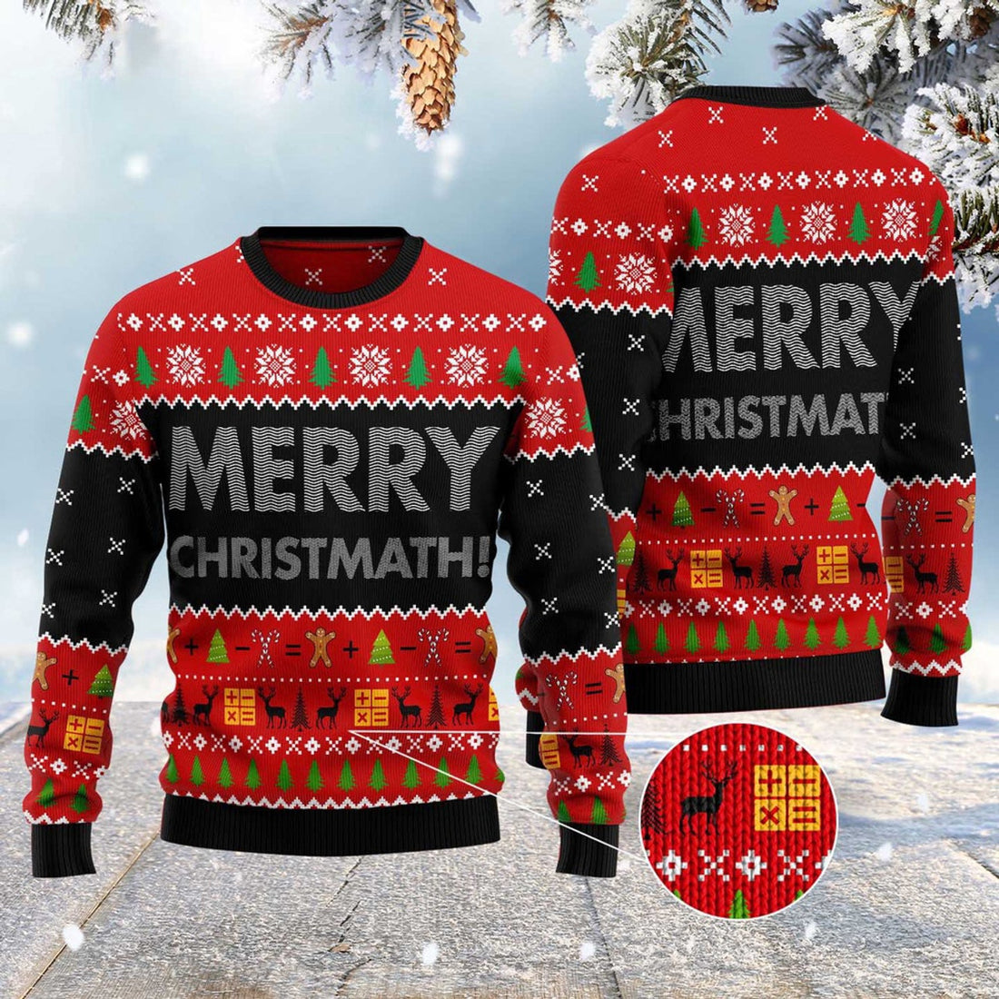 FUNSTUFFPRINT Merry Christmas Ginger Ugly Christmas Sweater, Christmas Sweater, Ugly Sweater, Funny Xmas Sweaters Ugly Sweater