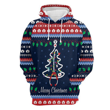 FUNSTUFFPRINT 3D Merry Christmas Nurse All Over 3D Hoodie and Zip Hoodie