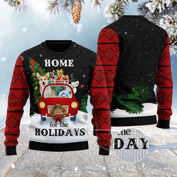 FUNSTUFFPRINT Merry Christmas Pembroke Welsh Corgi And Snowman Ugly Christmas Sweater, Dog Ugly Christmas Sweater, Ugly Dog Sweaters Ugly  Sweater