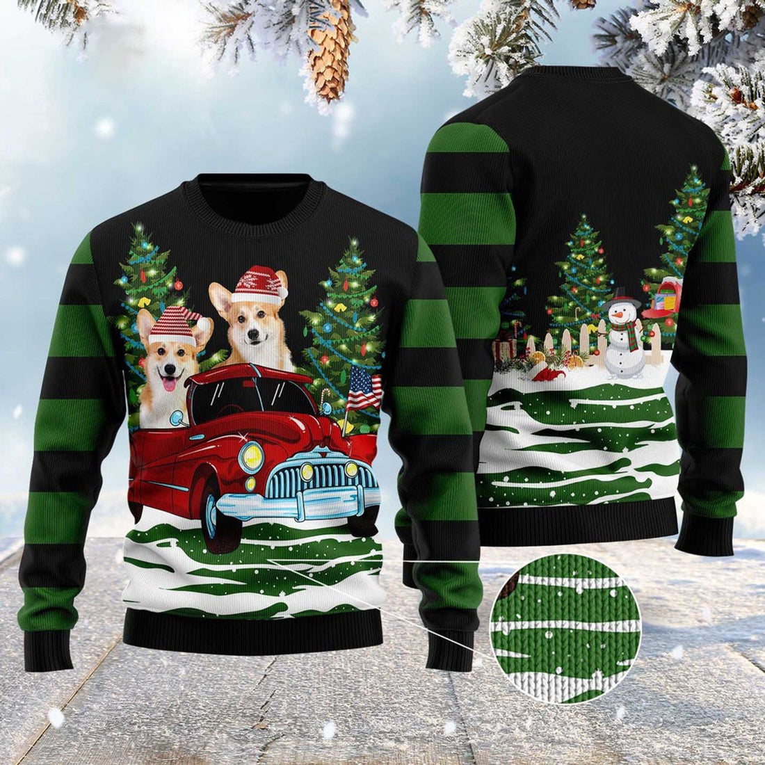 FUNSTUFFPRINT Merry Christmas Pembroke Welsh Corgi Ugly Christmas Sweater, Dog Ugly Christmas Sweater, Ugly Dog Sweaters Ugly  Sweater