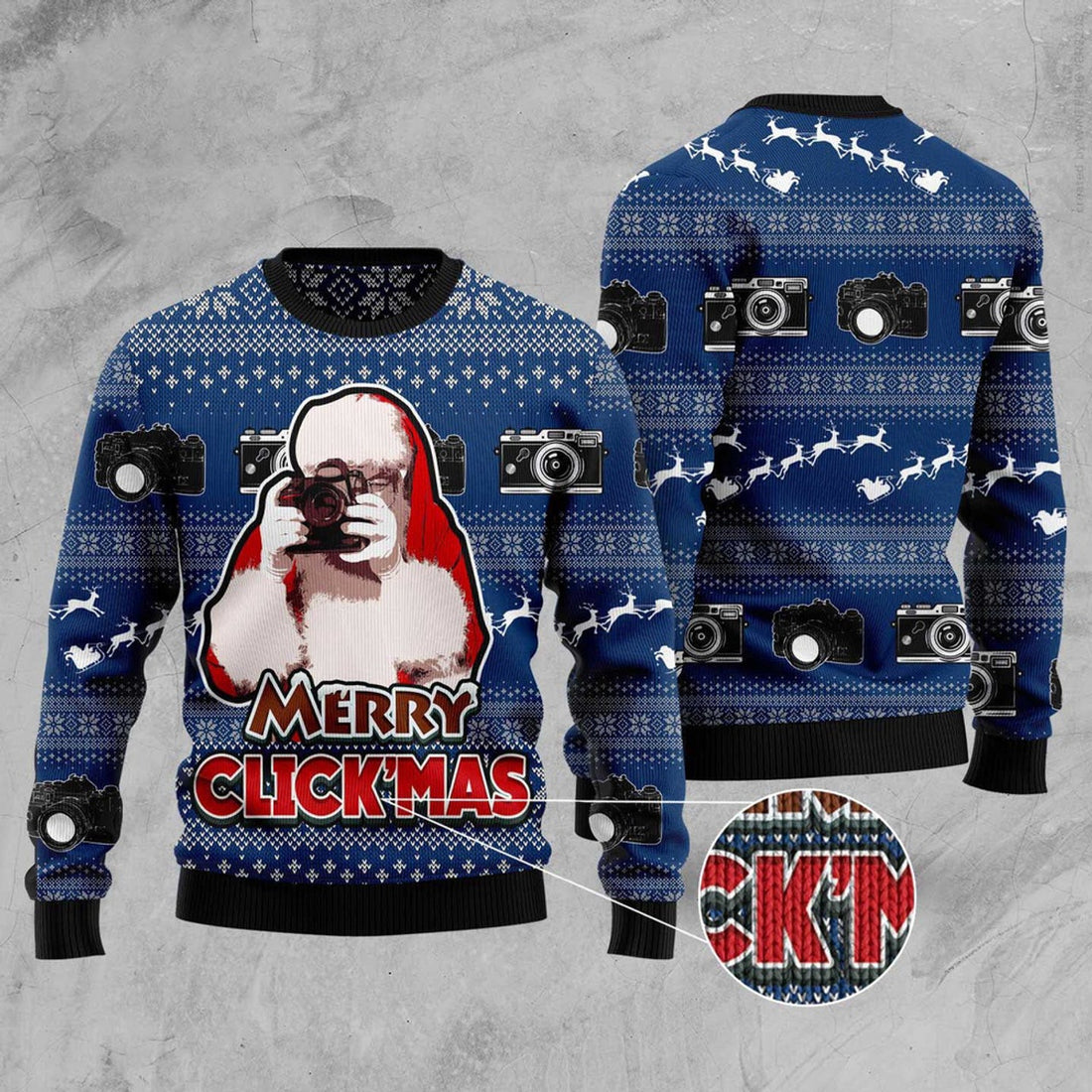 FUNSTUFFPRINT Merry Clickmas Ugly Christmas Sweater, Christmas Sweater, Ugly Sweater, Funny Xmas Sweaters Ugly Sweater