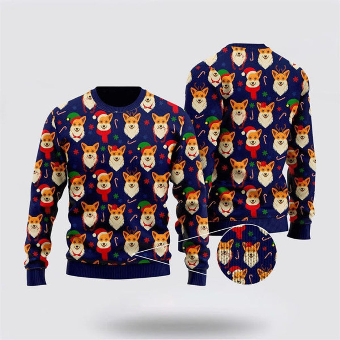 FUNSTUFFPRINT Merry Corgmas Corgi Dog Lover Ugly Christmas Sweater For Men And Women, Gift For Christmas, Best Winter Christmas Outfit Ugly Sweater