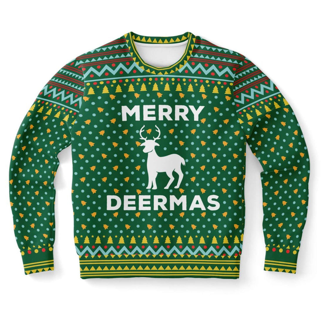 FUNSTUFFPRINT Merry Deermas Ugly Christmas Sweater, Christmas Sweater, Ugly Sweater, Funny Xmas Sweaters Ugly Sweater