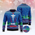 FUNSTUFFPRINT Merry Nursemas Ugly Christmas Sweater, Christmas Sweater, Ugly Sweater, Funny Xmas Sweaters Ugly Sweater