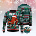FUNSTUFFPRINT Merry Octomas Ugly Christmas Sweater, Christmas Sweater, Ugly Sweater, Funny Xmas Sweaters Ugly Sweater