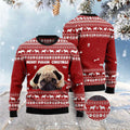 FUNSTUFFPRINT Merry Puggin Christmas Ugly Christmas Sweater, Dog Ugly Christmas Sweater, Ugly Dog Sweaters Ugly  Sweater
