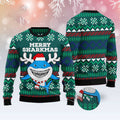 FUNSTUFFPRINT Merry Sharkmas Ugly Christmas Sweater, Christmas Sweater, Ugly Sweater, Funny Xmas Sweaters Ugly Sweater