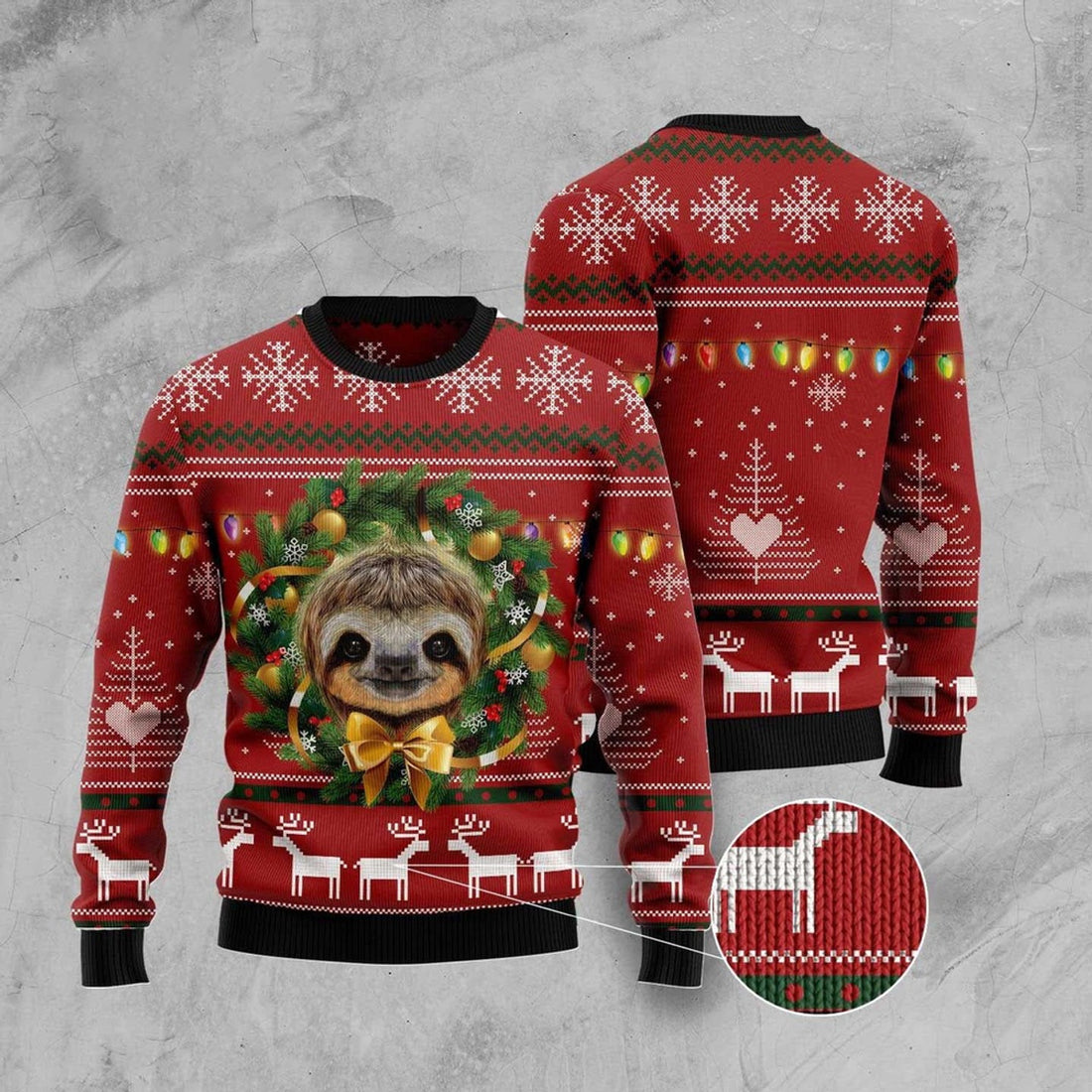FUNSTUFFPRINT Merry Slothmas Funny Ugly Christmas Sweater, Christmas Sweater, Ugly Sweater, Funny Xmas Sweaters Ugly Sweater