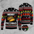 FUNSTUFFPRINT Merry Tacomas Ugly Christmas Sweater, Christmas Sweater, Ugly Sweater, Funny Xmas Sweaters Ugly Sweater