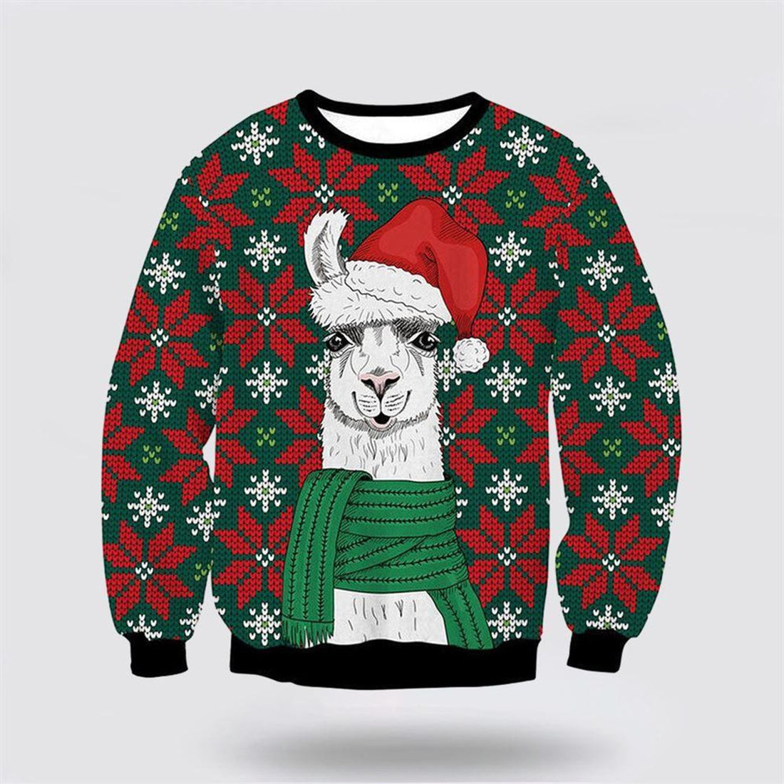 FUNSTUFFPRINT Merry Xmas Llama Ornament Awesome Ugly Christmas Sweater – Sweater Gifts For Pet Lover Ugly  Sweater