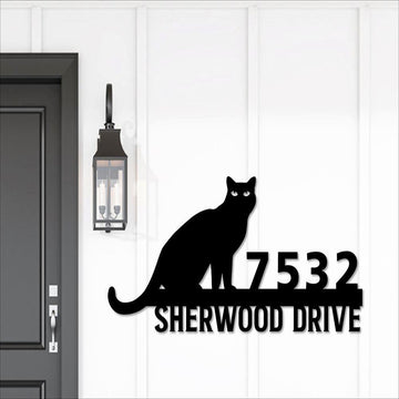Metal Address Sign, Cat Metal Address Sign, Custom Address Sign, Cat Lover Gift