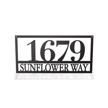 Metal Rectangle Address Sign, Cut Metal Sign, Metal House Sign, Wall Metal Sign, Home Decor Sign, Anniversary Gift, Wall Decoration Art