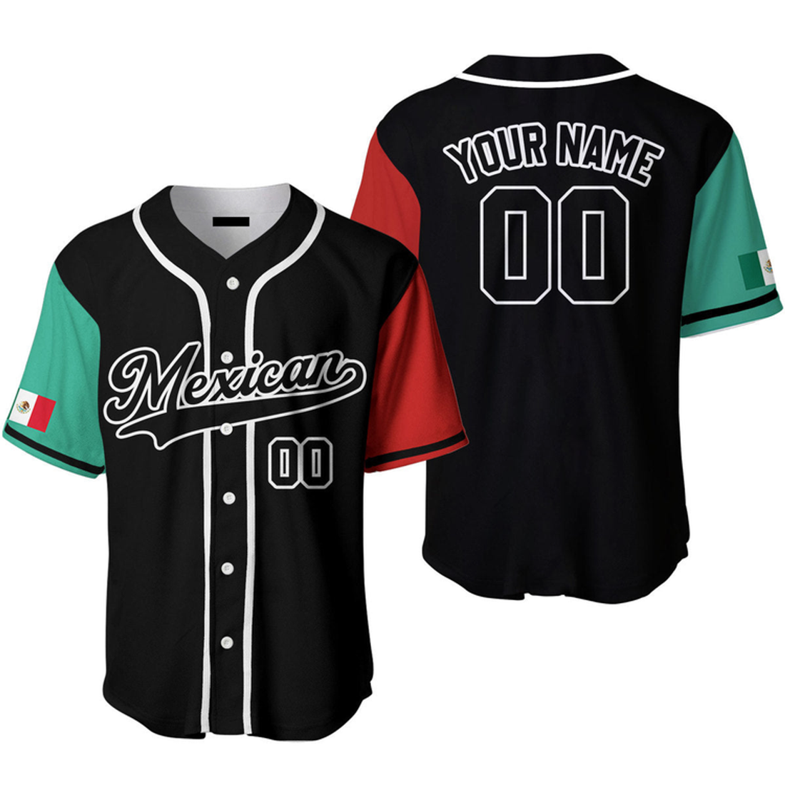 Custom Mexican Flag Any Color Style Custom Name Baseball Jerseys, Gift for Mexican
