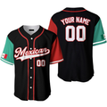 Custom Mexican Flag Any Color Style Custom Name Baseball Jerseys, Gift for Mexican