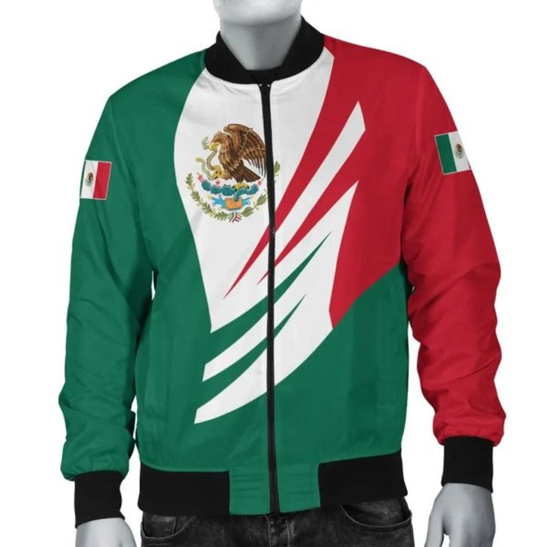 FUNSTUFFPRINTI Mexico Bomber Jacket Coat Of Arms BinCjou Bomber Jacket