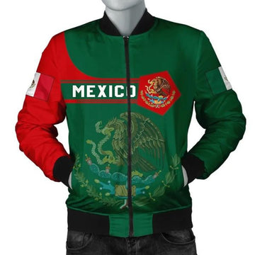 FUNSTUFFPRINTI Mexico Coat Of Arms Men Bomber Jacket Simple Style Bomber Jacket